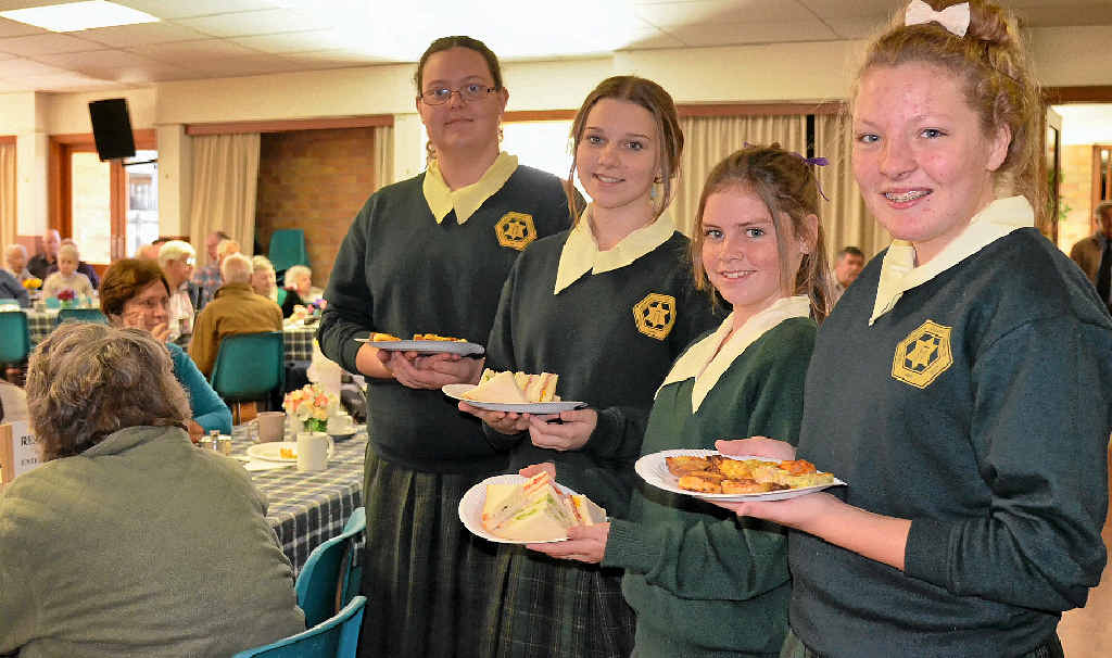 Assumption students Millie Hauff, Chloe Stewart, Abbey Minogue and Victoria Watson were happy to supply the edibles. Assumption students Millie Hauff, Chloe Stewart, Abbey Minogue and Victoria Watson were happy to supply the edibles.